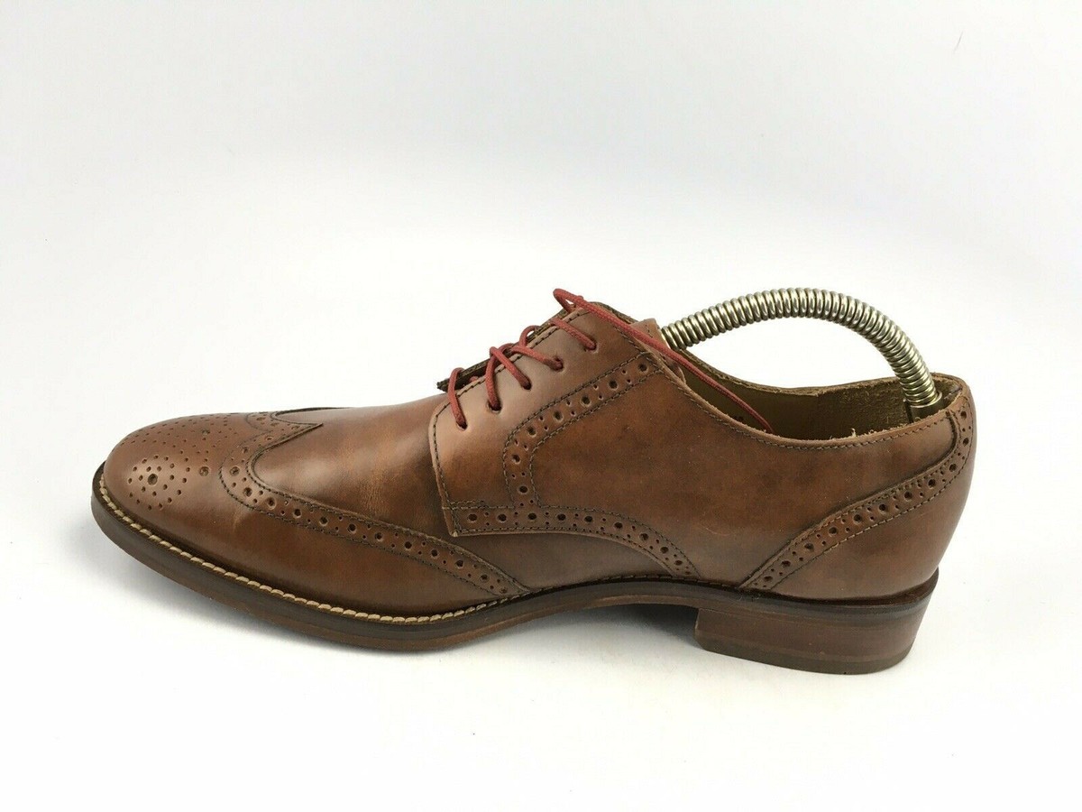 COLE HAAN GRAND OS C12845 MEN\'S BRITISH TAN LEATHER LACE-UP OXFORDS SIZE 13 M Cole Haan Grand OS Oxford Wingtip Leather Dress Shoes Men main image 4