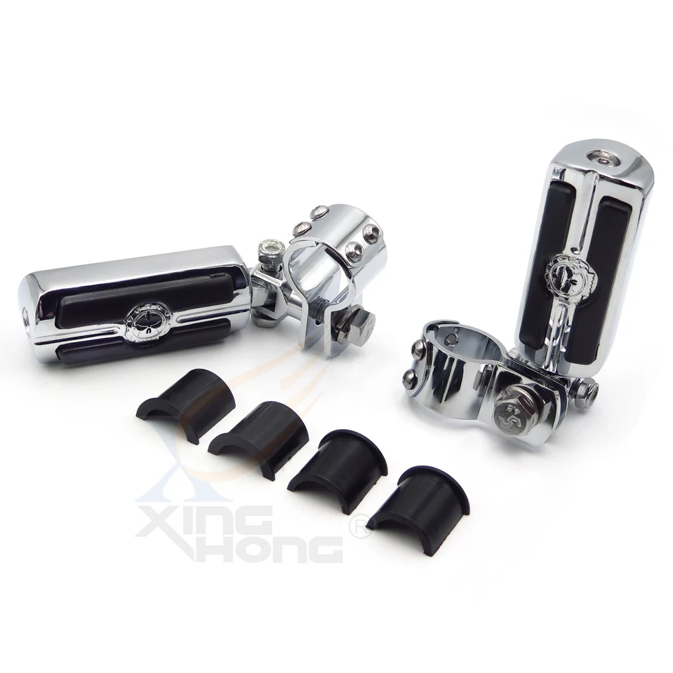 Highway Front Skull Foot Pegs Clamps For Honda Valkyrie 98-03 1800 04-05 - Image 4 of 4