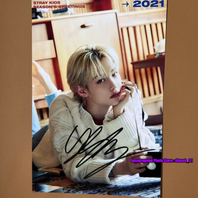 Stray Kids Felix Hand Signed Autographed Photo K-POP Collection 4