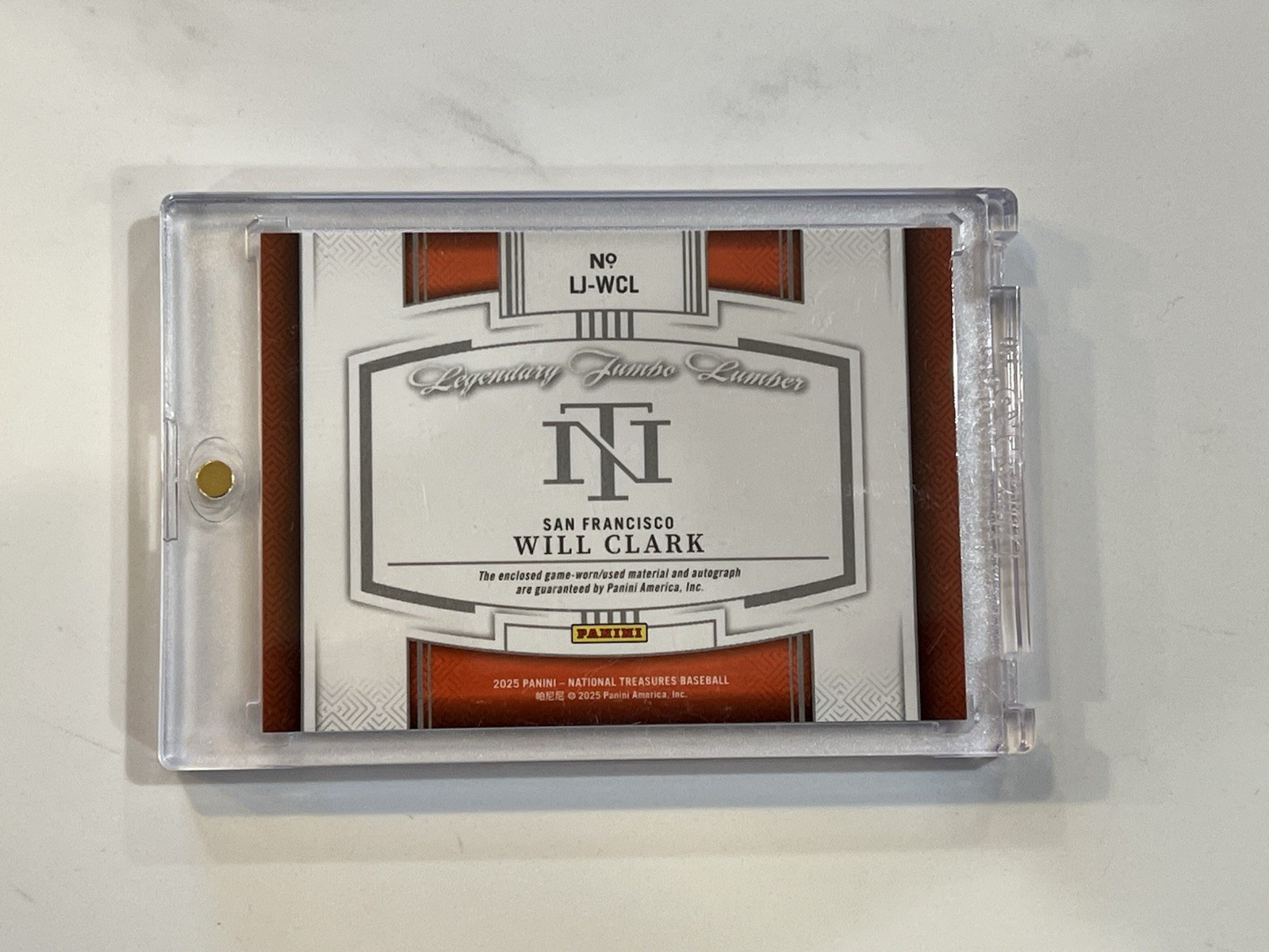 2025 Panini National Treasures Will Clark LJ-WCL Legendary Jumbo Lumber Auto /29 view 5