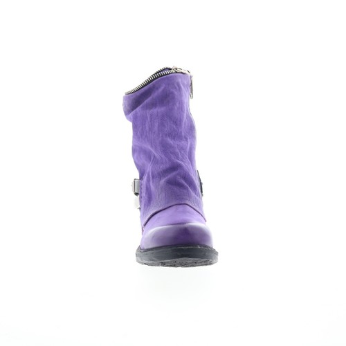 A.S. 98 Sid Womens Purple Leather Zipper Casual Dress Boots 3 - Picture 3 of 8