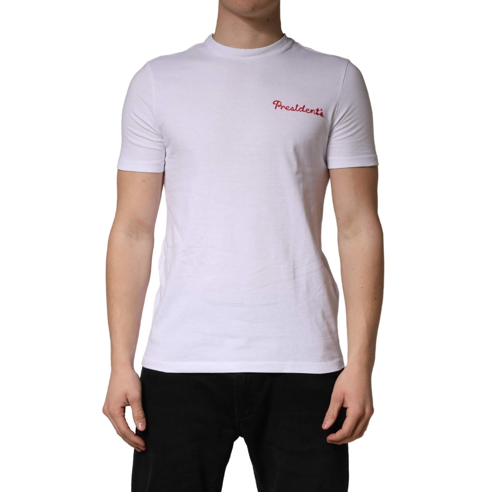 PRESIDENTS T-shirt White Logo Embroidery Cotton Men Crew Neck Tag s S 150usd 17790₽