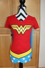 Vintage T-Shirt Wonder Woman Graphic Print With Removable Cape Size Medium Women