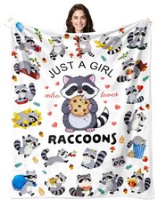 Raccoon Blanket Gifts For Raccoon Lover Animal Flannel Throw Cover 50x40 Inch