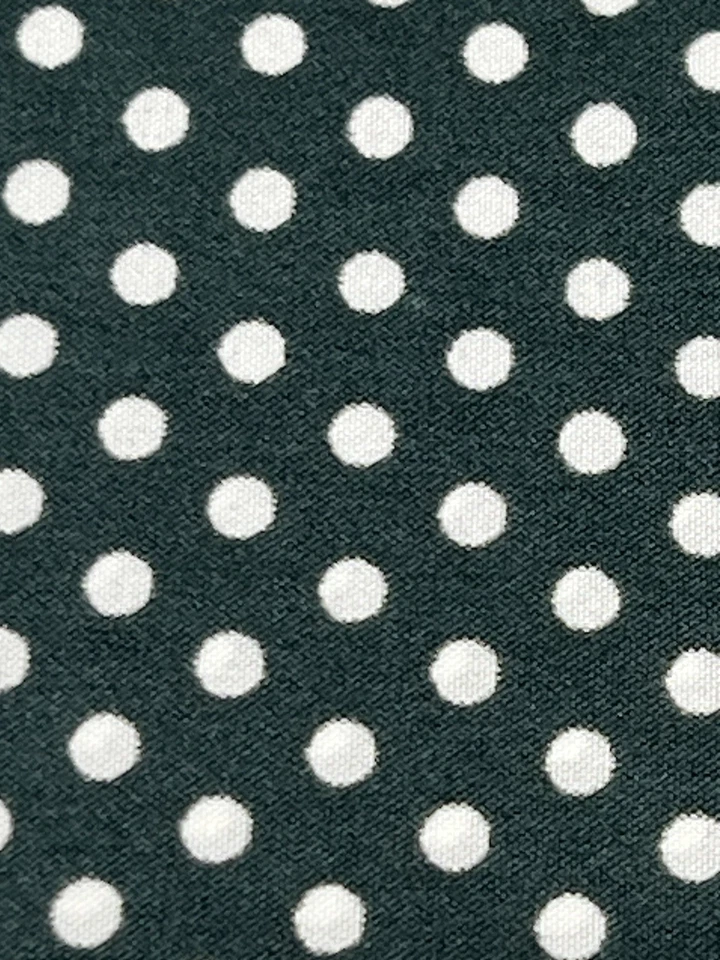 Polka Dot Polyester Fabric 2 Yards 58" Wide Dark Gray Green Tint Silky Thin - Image 2 of 4