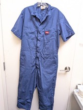 VINTAGE DICKIES OVERALLS BLUE WORK WEAR BOILER SHORT SLEEVE Chest Size 40