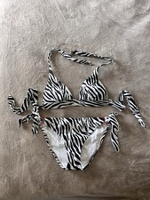 Victoria Secret s Triangle Zebra Bikini Top Size S Bottom Size M