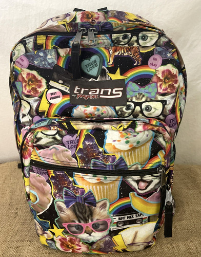 JanSport Trans Hairball Backpack 2014 Cat Dog Rainbow SuperBreak Rare HTF