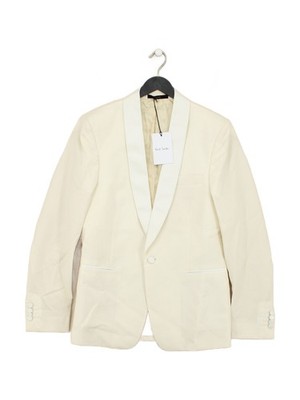 Paul Smith Herren Blazer Brustumfang: 36 in Creme Wolle mit Mohair Mantel