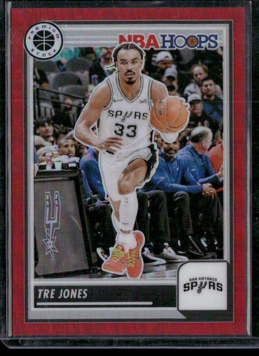 2023-24 Hoops Premium Stock #165 Tre Jones Red Prizm #/275