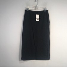 Zara Straight Ft Midi Skirt, Women's Size M - Black