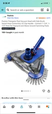 Poolvio Triangular Pool Vacuum Head With Side Brush, Swivel Hose Conne