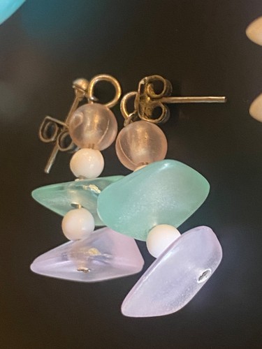 VTG Early 60s Pastel Lucite Plastic Fruit Salad Bead Necklace Earrings Set Retro - Picture 17 of 21