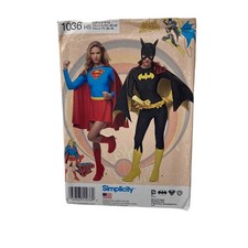 Simplicity 1036 DC Comics Supergirl Batgirl Costume Cosplay Sewing Pattern 6-14