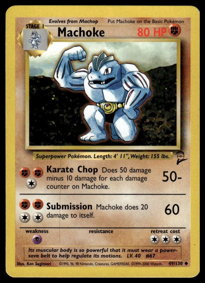 Machoke 49/130 2000 Wizards Pokemon Base Set 2 TCG