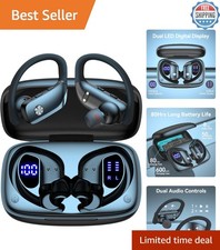Wireless Earbuds with 80H Playtime LED Charging Case - Ideal for Sports