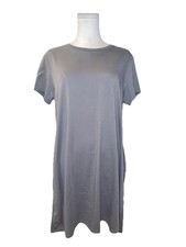 UNIQLO Gray Cotton Blend Short Side Pockets  Dress SZ Large