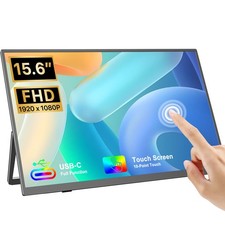 15.6" FHD Portable Monitor Touchscreen Display HDMI USB-C Gaming Monitor