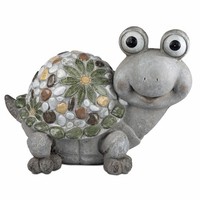 Garten Dekofigur SchildkröTe Stones L. 34Cm Grau GrüN Magnesia Formano S26