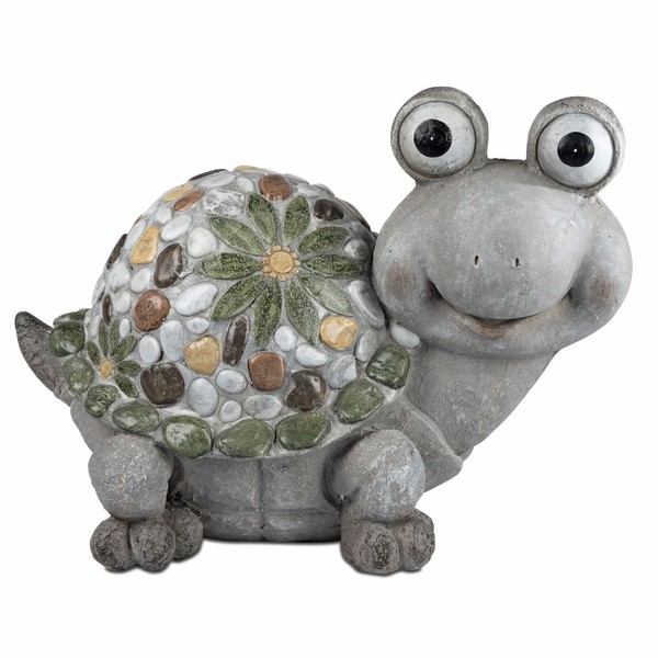 Garten Dekofigur SchildkröTe Stones L. 34Cm Grau GrüN Magnesia Formano S26-image