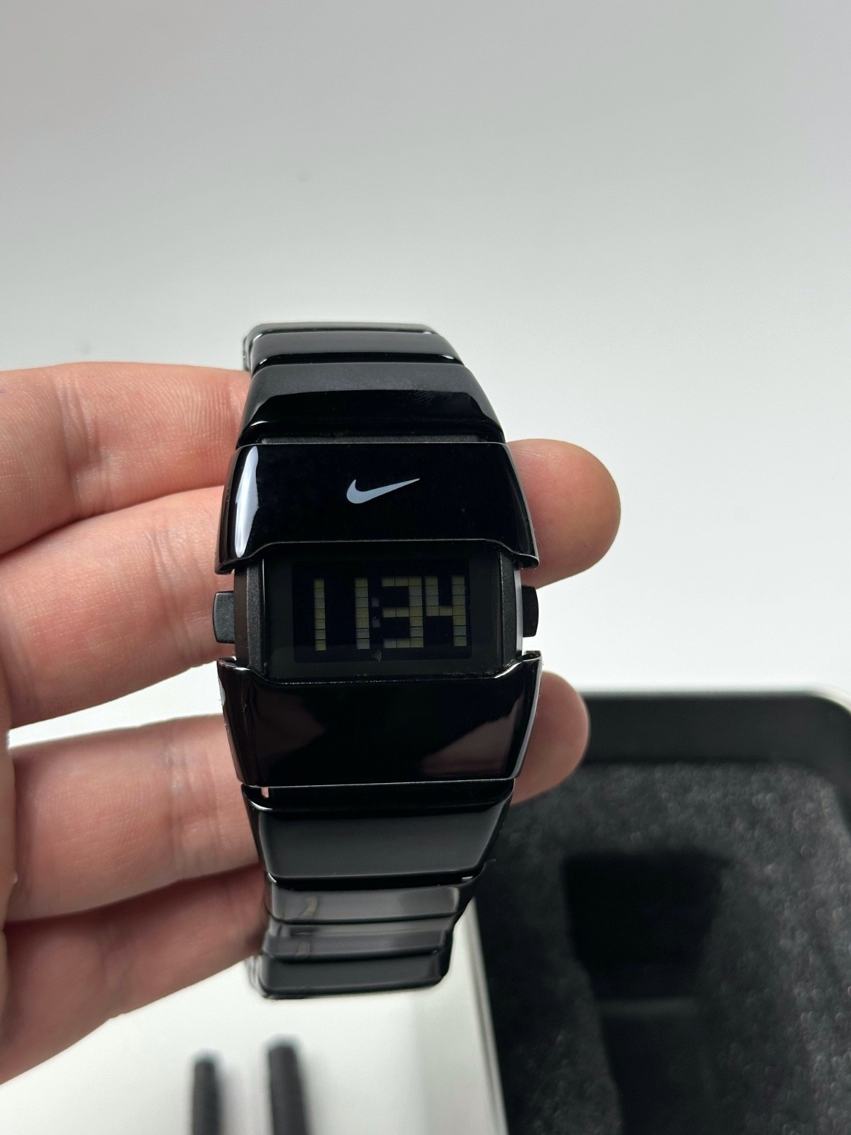 O&rsquo;Clock Digital Watch - Glossy Black - Y2K Cyberpunk Armor - Boxed