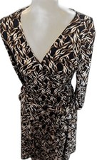  AB Studio Brown Career Wrap Dress Size M