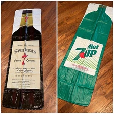 Seagrams 7 and 7 UP Advertising Vinyl Pool Float  Vintage. 68” X 20”
