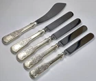 Towle "1690 Engraved" 4  Butter Spreaders and 1 Master Butter - Sterling Handles