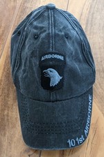 US Military 101st Airborne Division Black Pigment Washed Baseball Hat Cap