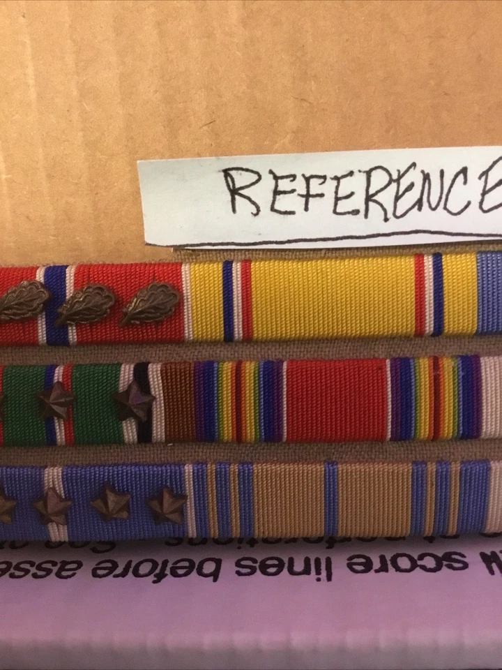 Военная Лента Бар - Вторая мировая война Корея 2 Ветеран Войны ОРИГИНАЛЬНЫЕ Бары Сделанные на заказ Офицером - Изображение 4 из 4