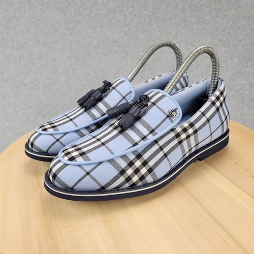 Womens G/FORE Tassel Cruiser Gallivanter Light Blue Navy Stripe Plaid ...