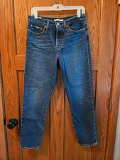Levi's Wedgie Straight Women's Dark Wash Denim Jeans Button Fly size 29/8