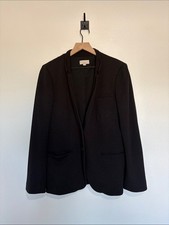 Ann Taylor LOFT Crepe Single Breasted Blazer Jacket Career Minimalist Black 12