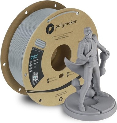 Polymaker PLA Filament Gray 3kg 6.6lb 1.75mm 3D Printer NEW