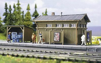 Kibri 39349 HO Scale Lineside Building w/Hut -- 18 x 6.5 x 8cm