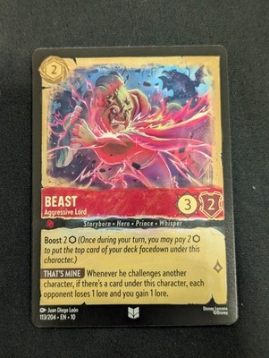 Beast - Aggresive Lord - LORCANA - Whispers in the Well - 113/204 - Regular 