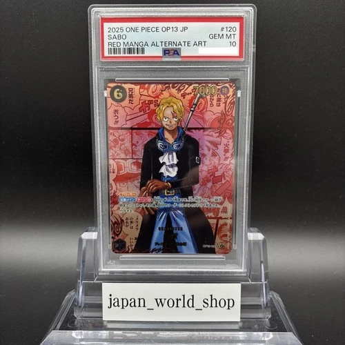PSA 10 Sabo Red OP13-120 Manga Alt Art Carrying on His Will One Piece Card Japan