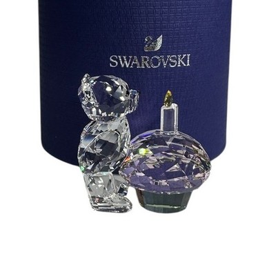 Swarovski Kris Bear Time To Celebrate Cupcake Birthday Crystal Figurine