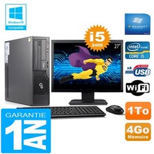 PC Fujitsu Esprimo E500 E85+ SFF Core I5-2400 4Go Disque 1 To Wifi W7 Ecran 27"