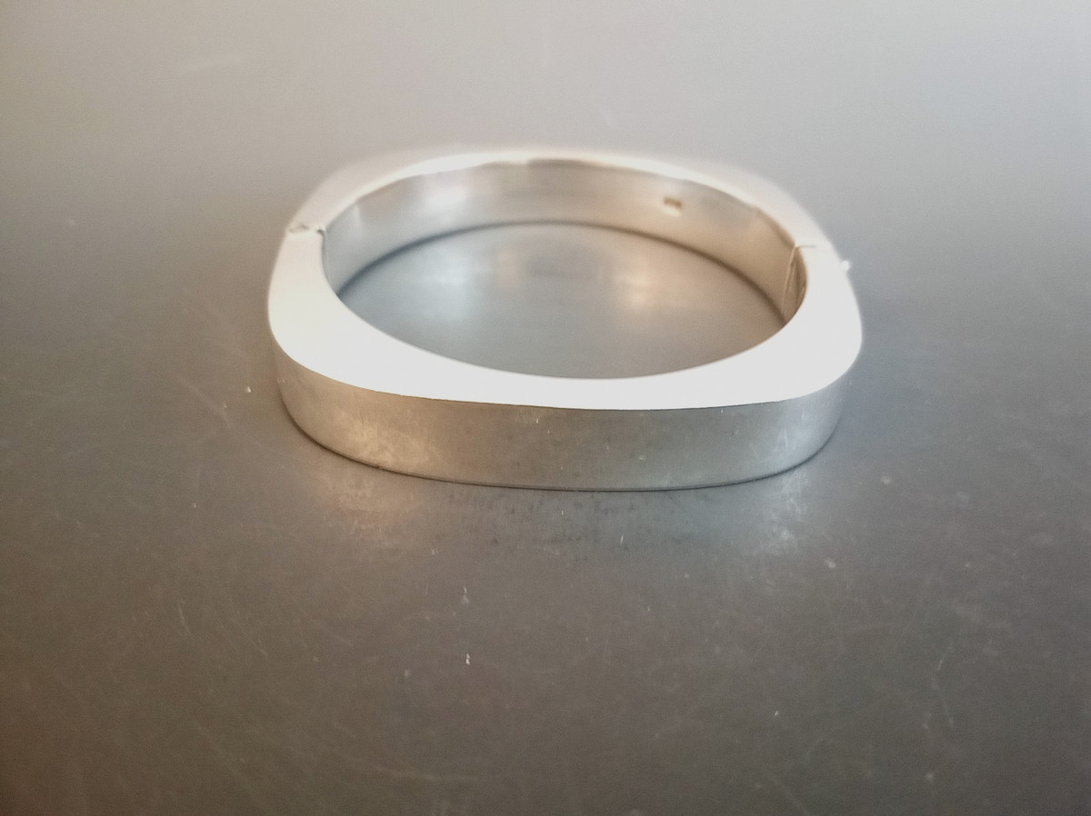 Vintae Mexican sterling silver bangle bracelet modernist 51.3 grams View 5