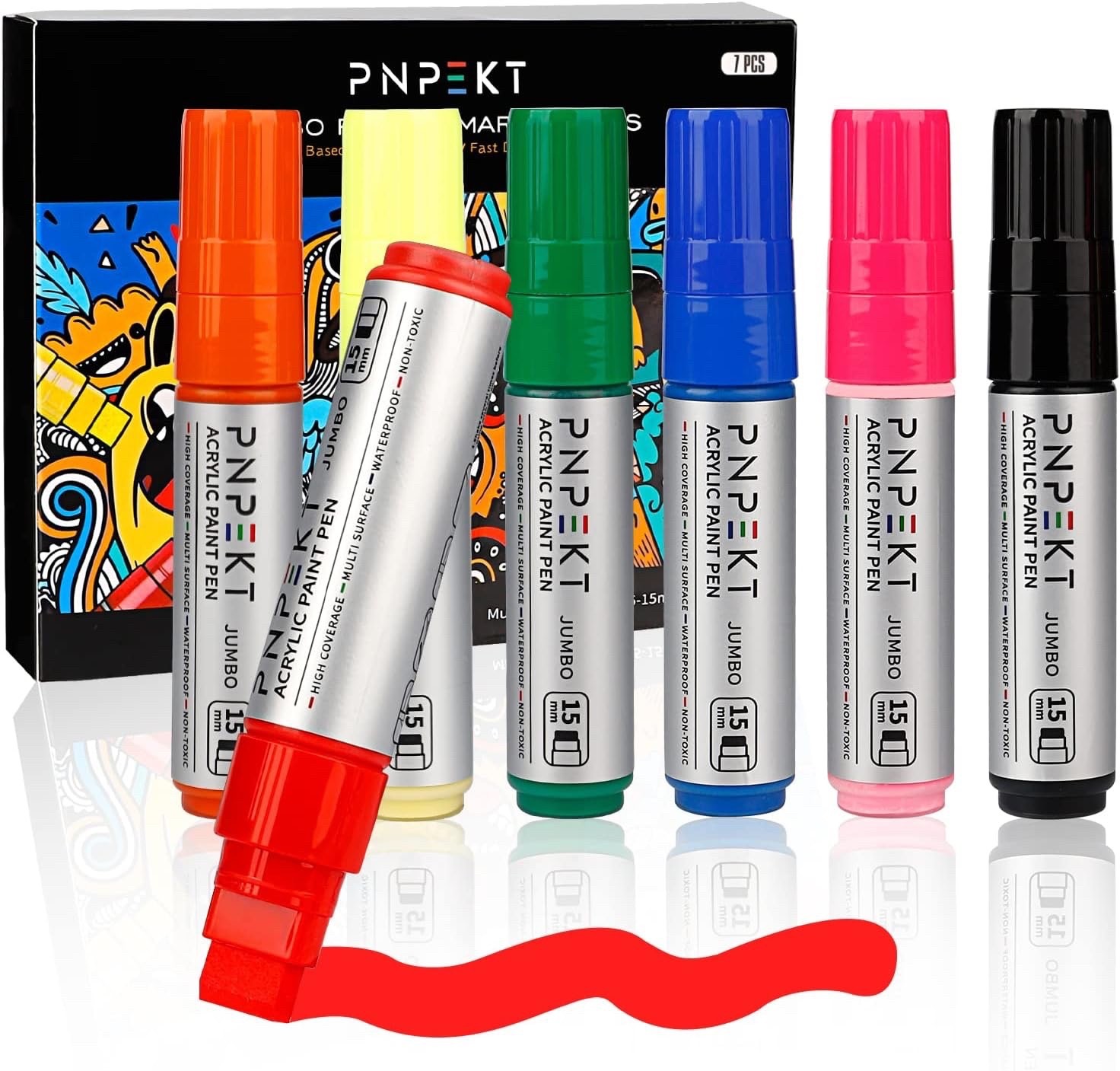 Jumbo Acrylic Paint Markers,15Mm Felt Tip Jumbo Markers Water Bases (Set of 3)