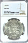 1878 S $1 Morgan Silver One Dollar MS62 San Francisco VAM 28