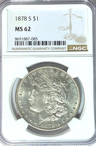 1878 S $1 Morgan Silver One Dollar MS62 San Francisco VAM 28
