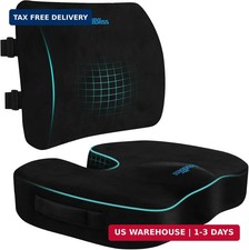 Lumbar Support Pillow & Seat Cushion Set for Office Chair, Desk Chair, Wheelchai