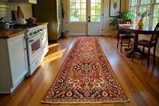 3'6 x 10'10 Semi Antique Heris Handmade Wool Runner Rug Caucasian Carpet 4 x 11