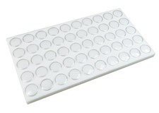 RJ Displays White Gem Jar Jewelry Tray Insert. 50 Gem Jars. 14 1/4 x 7 3/4 x 3/4