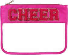 Clear Makeup Letter Bag Cosmetic Cheer Bag Cheerleader Gifts Chenille Letter Pat