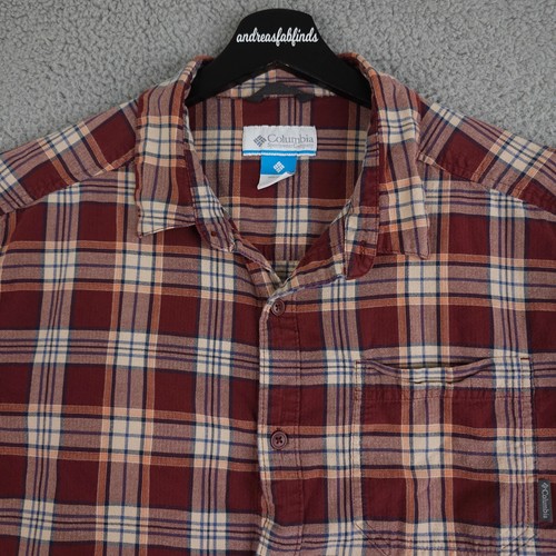 Columbia Shirt Mens Large Red Plaid Hardy Ridge Long Sleeve Button Up Casual