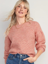 Old Navy Cozy Plush-Yarn Textured-Knit Sweater Salmon NWT Size XL Tall