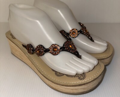 Something Else By SKECHERS Embellished Platform Wedge Flip